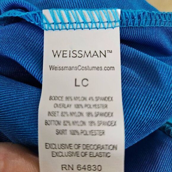 Weissman pre owned blue sequin child large dance costume jazz tap solo - Picture 6 of 6